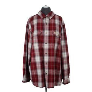Carhartt men's‎ Fort Plaid relaxed fit long sleeve button front shirt 2XL